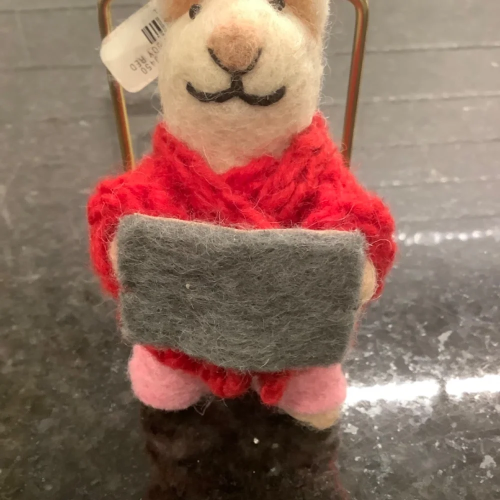 Mouse with Book Ornament